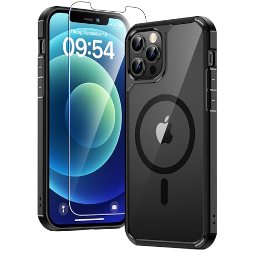 TAURI Coque Magnétique pour iPhone 12 Pro Max,Noir