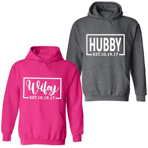 Hubby and Wifey Hoodie,Bride and Groom Hoodie, Wedding Hoodie, Anniversary Hoodie, Married Hoodie, Matching Couple Hoodie, Just Married Hoodie Couple Hoodie Wedding Party Hoodie