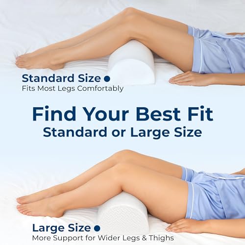 5 STARS UNITED Knee Pillow for Back Sleeping – Large Half Moon Bolster Pillow for Legs, Under Knee Pillow for Sleeping on Back, Memory Foam Leg Pillow for Back Pain, White by 5 STARS UNITED - Image 6