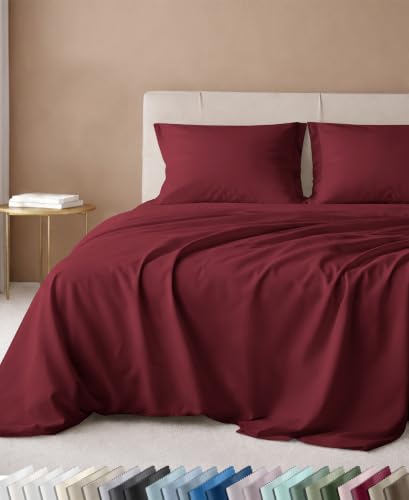 California Design Den Luxury 600 Thread Count King Size Sheets, Brick Red