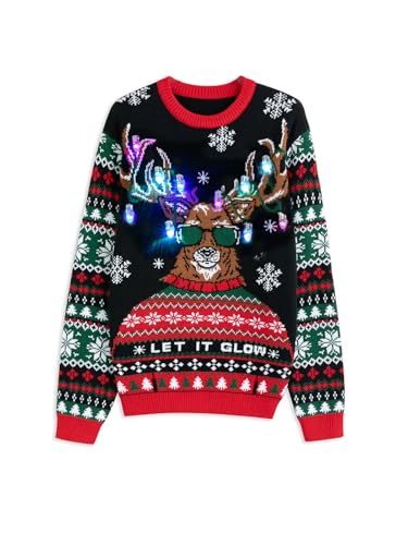 Image of Ugly Christmas Sweater for Women Funny Crewneck Knit Christmas Sweater for Family Pullover Long Sleeve Top