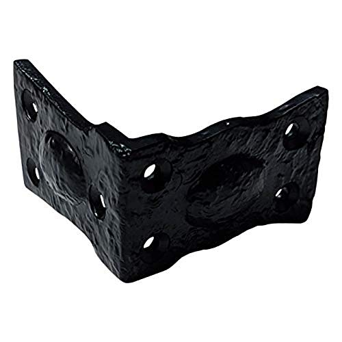 Miniatura 6 de Adonai Hardware "Arah" - Esquina en L de hierro antiguo negro (suministrado como 16 piezas por paquete) - Recubrimiento de polvo negro