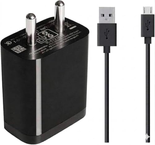 Image of Fast Charger Compatiable with 1 Meter Micro USB Type B Charger for Xiaomi Redmi Note 3, Redmi Note 5 Pro, Mi Note 4 9 /9A /9i /4 / /7 /7A /Y1 Adapter Like Wall Charger | Android USB Charger (2.4 Amp, Black)