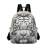 Sletend Mini Backpack White Tiger Animal Fashion Backpack Purse for Women,Handbag Shoulder Bag Casual Daypack, Ladies Gift for College Work (S)
