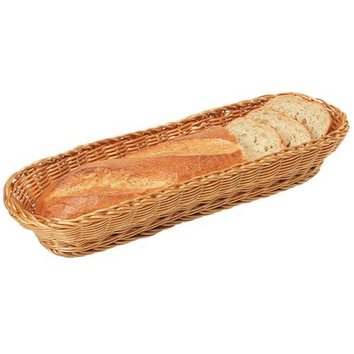 Kesper | Brot- und Obstkorb, 5er Pack, Material: Kunststoffgeflecht, Maße: 41 x 16 x 7cm, Farbe: Braun |1784815