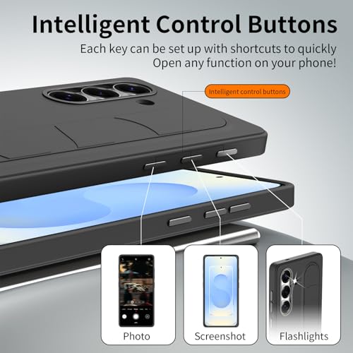 Image of for Samsung Galaxy S25 Plus 5G with Smart Button, Standing Grip Phone Case with Kickstand, for Samsung S25 Plus 5G Case Smart Button Cover | Hand Strap | Soft Touch | Stand Grip | Smart Butto