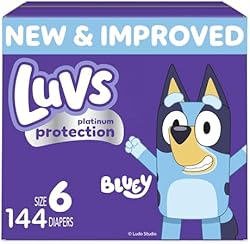 Luvs Diapers - Size 6, 144 Count, Bluey Disposable Baby Diapers