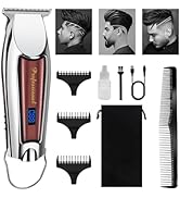 HIENA PRO Professional Hair Clippers for Men, Cordless Barber Zero Gapped T-Blade Beard and Hair ...