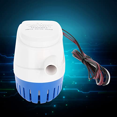 Walmeck Bomba de Agua de Sentina Sumergible Automática para Barcos de 12 V con Interruptor de Flotador G750‑12V‑06, Totalmente Automática, Salida de Alta Capacidad, Protección contra