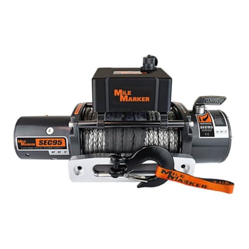 Winch eléctrico Mile Marker 76-53246BW 9500 lb con cuerda sintética