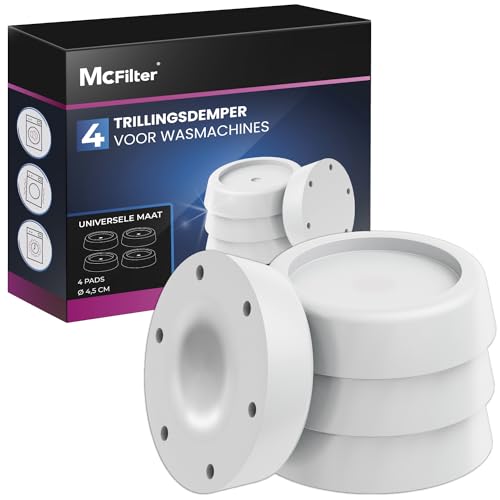 McFilter 4 trillingsdempers voor wasmachines en drogers, compatibel met Bosch, Siemens, AEG | Antislip rubberen pads, rubberen voetjes, onderlegger voor wasmachines - wit #1