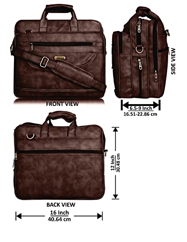 Image of LOREM Unisex Mat Maroon Textured Artificial Leather Laptop Bag BG23
