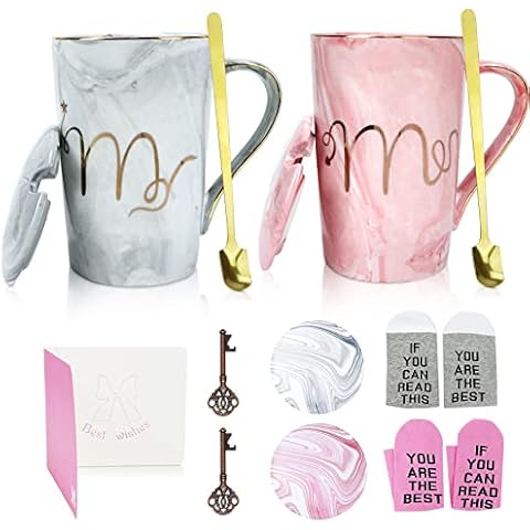 Tazas de café Mr and Mrs de Cerámica 14oz Cover