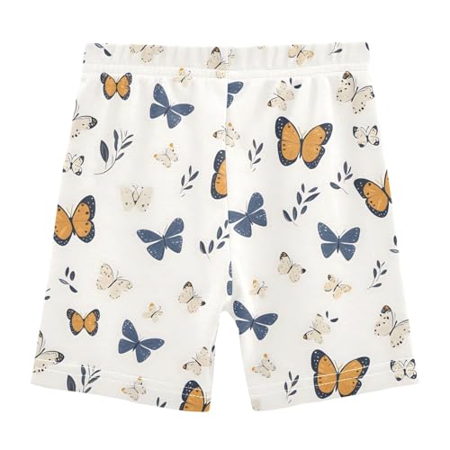 Autumn Floral with Butterfly Girls Shorts Elastic Waist Sports Shorts Girls Leggings Pants for 4-10 Years2