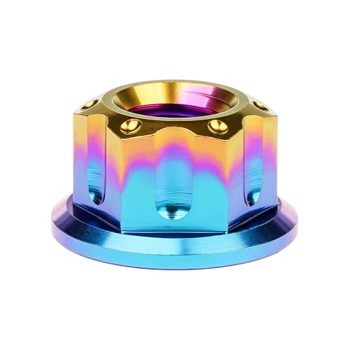 Image of Titanium M6 M8 M10 M12 M14 M16 Flange Bolt Nut Bicycle Motorcycle Rear Axle Car Modification Accessories Pack of 6 (M8 Pitch 1.25mm, Iridescent Blue)