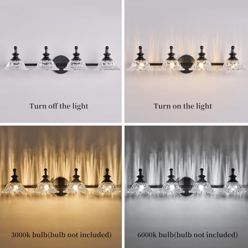 Image of XIEDUN Black Bathroom 29.7 inch Vanity Light Farmhouse Vanity Lights Vanity Lighting Fixtures