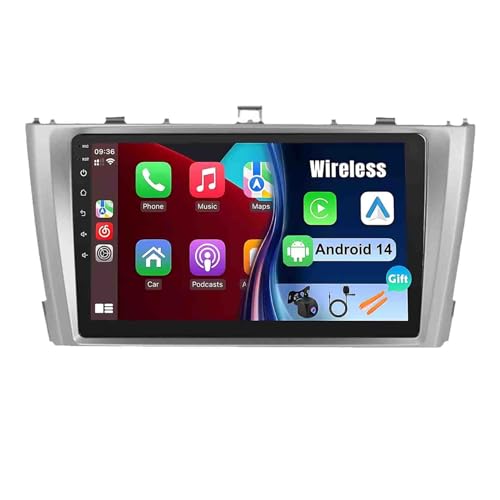 Android 14 Car Stereo 9 inch HD IPS Touch Screen Car Radio for Toyota Avensis 2008-2015 with Wireless Carplay Android Auto GPS Bluetooth WIFI SWC FM + AHD Backup Camera(U1(1+32))
