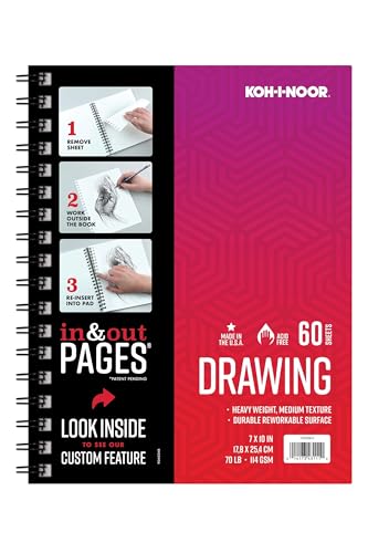 Papier à croquis Koh-I-Noor carnet de dessin au format A4 avec pages blanches