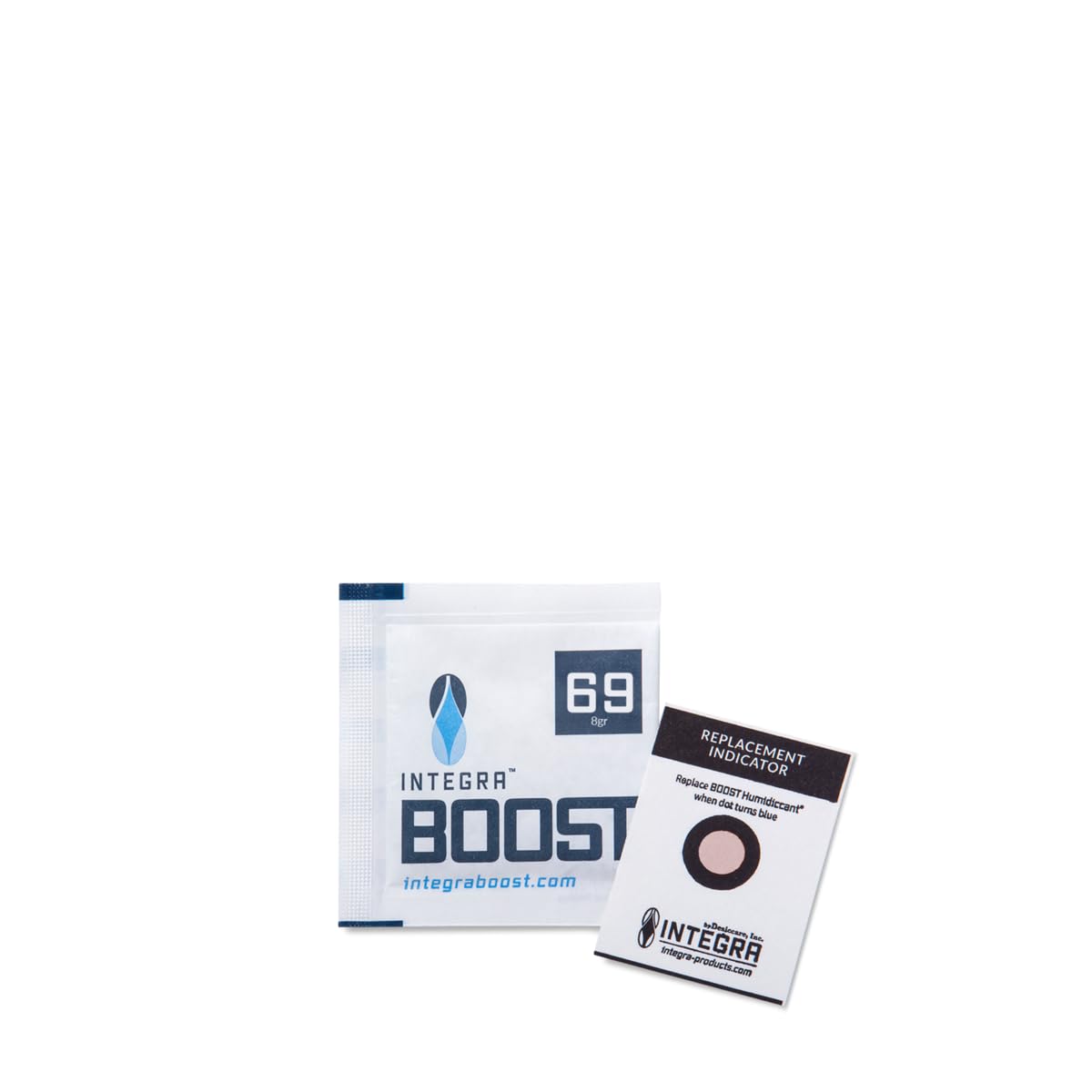 Integra Boost2-Way Humidity Control Pack, 8g - Preserve Flavor & Freshness, Maintain Humidity at 69% RH - Ideal for Herbs, Cigars, Spices, & More - Replacement Indicator Card Included, IB-B08-A69B