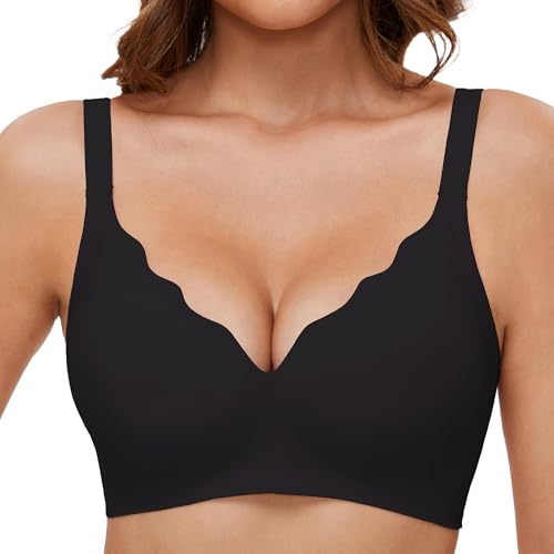 BH Damen Ohne Bügel Push-Up - Nahtloser BH Mit Abnehmbaren Trägern
