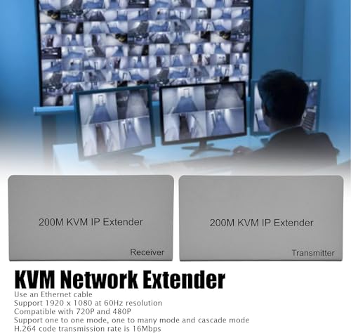 Image of 200 Meter KVM-3D HDMI-Extender Cat6 KVM Over TCP /IP HDMI-Extension Cable Ultra Clarity 2.0 with Ethernet Up to 200M Support 3D Full HD 1080P (1-Pair) with RX & TX (4K 200M-HDMI KVM-Extender)