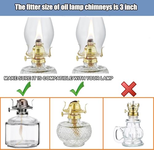 Image of Oil Lamp Chimney Replacement,3 Inch Fitter x 8.3 Inch Tall Kerosene Lamp Globe,Clear Glass Light Globe,Hurricane Lamps Globes Shade Cover,Glass Chimney for Oil Lamps Indoor Use(2 Packs)