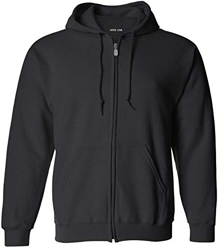 Joe's USA Mens 9-Ounce Heavyweight Big & Tall Fleece Full-Zip Hooded Sweatshirt