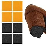 Penitue 8uds Parches para Reparar Tacones Altos, Protectores de Suela Goma Cuadrados Tapones Antideslizantes para Botas y Zapatos de Vestir (Negro y Amarillo)