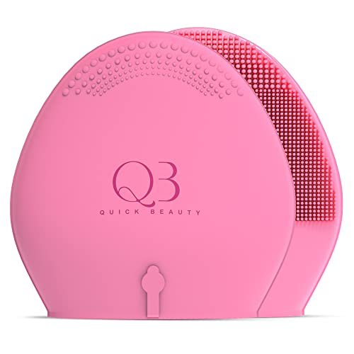 Quickbeauty Mini Sonic Facial Cleansing Brush, Facial Massager. Facial Scrubber Waterproof. Deep Cleaning, Exfoliating And Blackhead Remover. Usb Rechargeable. Hygienic Soft Silicone (Pink) #TOP3