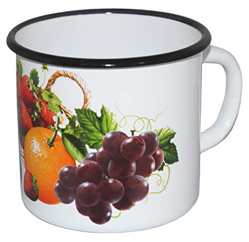 Emaille Tasse Becher 1 Liter ca 12cm Durchmesser/Retro Nostalgie...