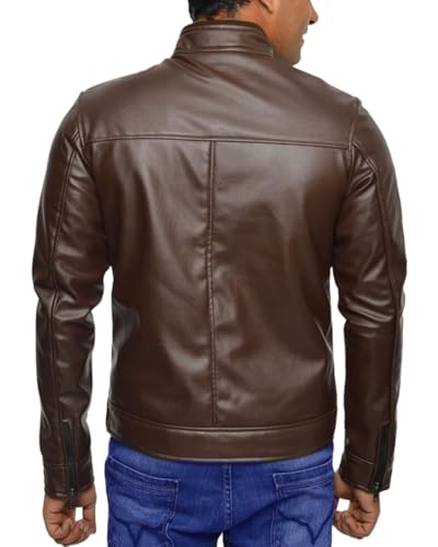 Slimfit Boys Brown Leather Jacket Coffe Brown Casual Wear with Antique Flair2