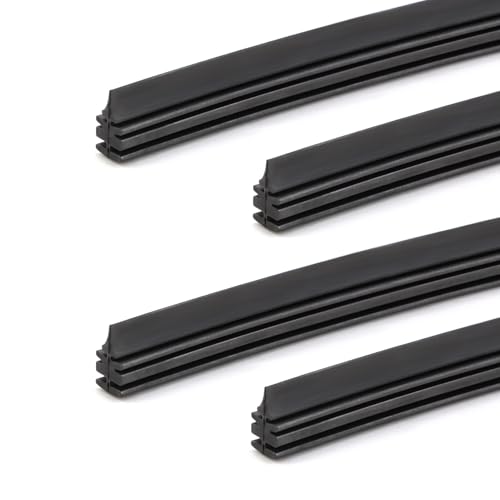 4Pcs 32 Wiper Blade Refills Windscreen Wiper Rubber Strips Universal Car Frameless Replacement Windshield Front Rear Wiper Blades Refills Parts for Most Auto Vehicle Vans Trucks Buses, Gray-black