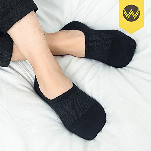 WANDER No Show Socks Mens 7 Pairs Cotton Thin Non Slip Low Cut Mens Invisible Casual Socks (7black, Size 9-11) - Thumbnail 7