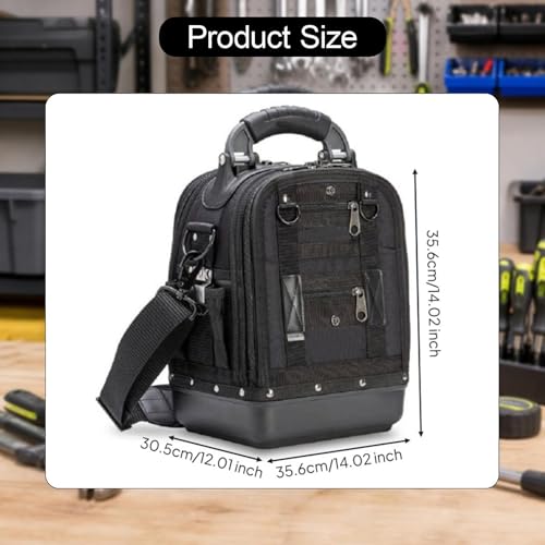 Sac à outils portable noir en polypropylène imperméable avec bretelle