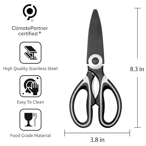 image for OMDAR Kitchen Scissors All Purpose 3 Pack - Heavy Duty Stainless Steel