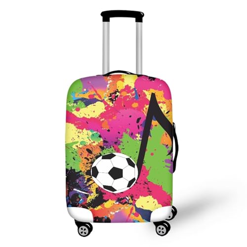 Luggage Cover Anti-Scratch Travel Luggage Cover Fit for 18-32 Suitcase Travel Luggage Protector, Music Notes Soccer