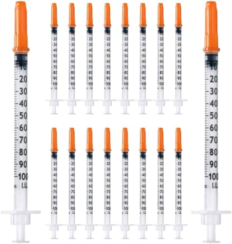 primeTEQ 100 tubos de plástico de 1 ml/cc 30 G (0,3 x 12,7 mm), herramientas de medición multiusos, accesorios de laboratorio, envasados individualmente (30G 1/2'')