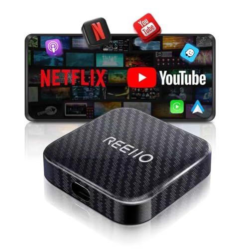 Wireless CarPlayBox with Netflix/YouTube/TF Card Convert Wired CarPlay to Wireless Adapter for 2017 and Above Original Wired CarPlay Car