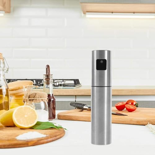 Image of VIVITO 100ml Stainless Steel Oil Sprayer for Cooking | Refillable Olive Oil Mister & Vinegar Dispenser | Leak-Proof Fine Mist Spray Bottle for Air Fryer, BBQ, Salad | Healthy Control (Pack of 1)