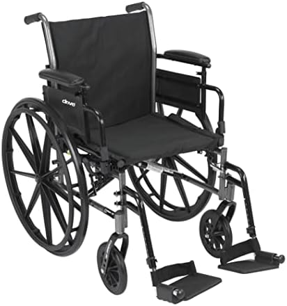 Cruiser III Light Weight Wheelchair with Flip Back Removable Arms, Adjustable Height Desk Arms, Swing Away Footrests, 18"