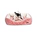 Amazon Basics - Kuscheliges Haustierbett - groß, Rosa, mit Punktemuster