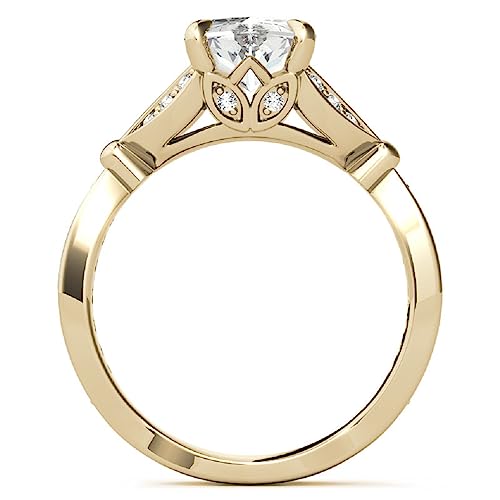 Generic 10K Yellow Gold Handmade Engagement Ring, 2.50 CT Duchess Marquise Cut Moissanite Solitaire Ring, VVS1 Colorless4