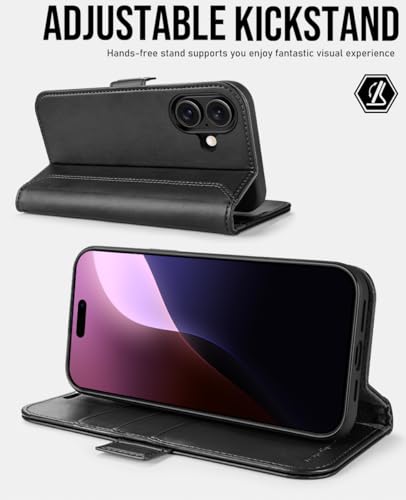 OCASE for iPhone 16 Case, PU Leather Wallet, Magnetic Flip Folio Cover with RFID Blocking, Card Holders, Shockproof TPU - Image 4