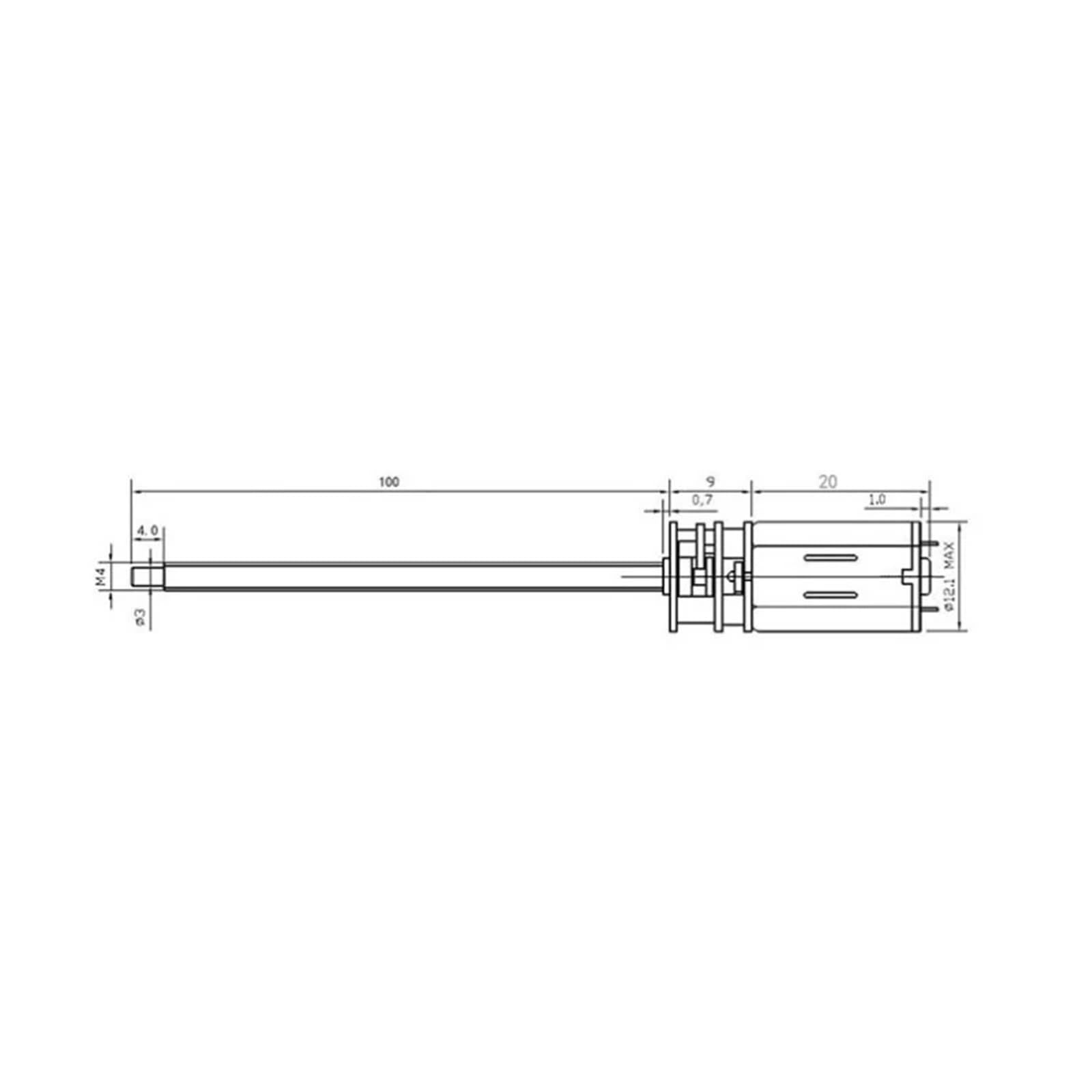3V 6V 12V GA12-N30 silnik przekładniowy DC mikro elektryczny silnik redukcyjny przekładni z długim wałem wyjściowym M4x100mm (600_6V)