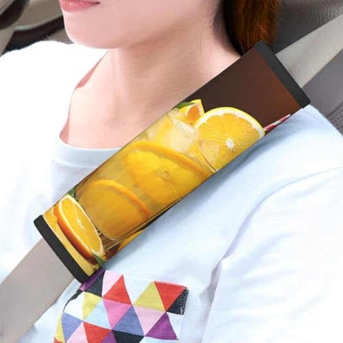 LHDGBWC 2 cuscinetti universali per cinture di sicurezza auto, copertura per cintura di sicurezza arancione, cuscinetti per cinture di sicurezza, accessori interni auto