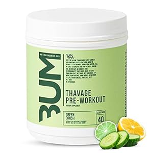 RAW Preworkout Powder, Thavage (Green Crush) – Chris Bumstead Sports Nutrition Supplement for Men & Women – Cbum Pre Workout for Working Out, Hydration, Mental Focus & Energy – 40 Servings