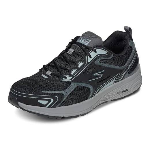 Skechers Go Run Consistent, Zapatillas De Trail Running Hombre, Black Grey, 43 EU