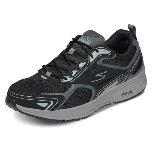 Skechers mens Go Run Consistent - Performance Running & Walking Shoe Sneaker, Black/Grey, 10.5...