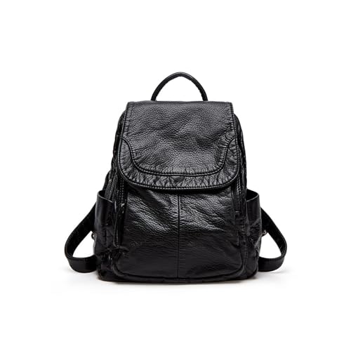 Sac à dos tendance en cuir PU imperméable aux finitions soignées pour femme élégante
