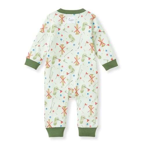 Image of Burt's Bees Baby unisex-baby Sleep & Play, Organic One-piece Romper-jumpsuit Pj, Zip Front Footed Pajama